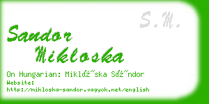 sandor mikloska business card